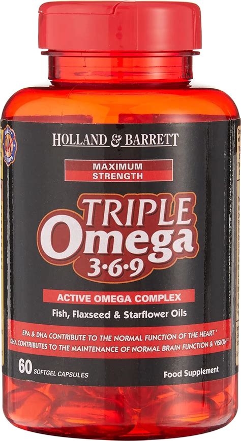 Holland & Barrett Maximum Strength Triple Omega 369 60 Capsules ...