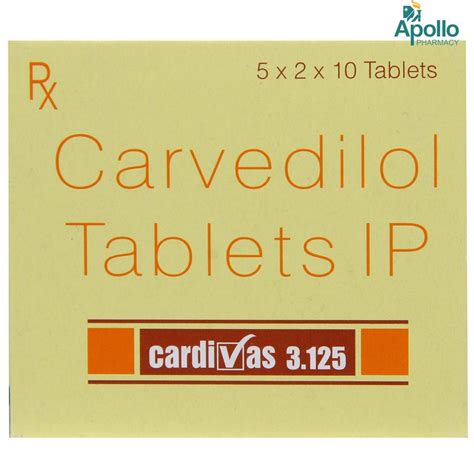 Cardivas 3.125 Tablet | Uses, Side Effects, Price | Apollo Pharmacy