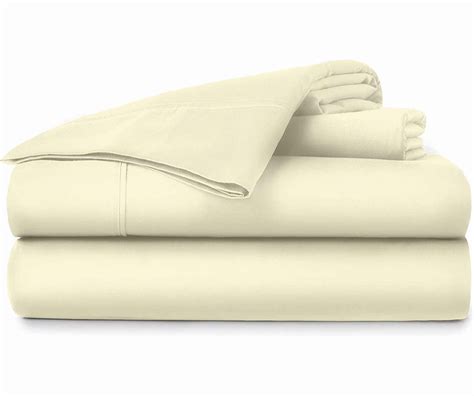 Pure Organic Cotton Sheets - Full XL Size, Ivory Color, Bedsheet 800 ...