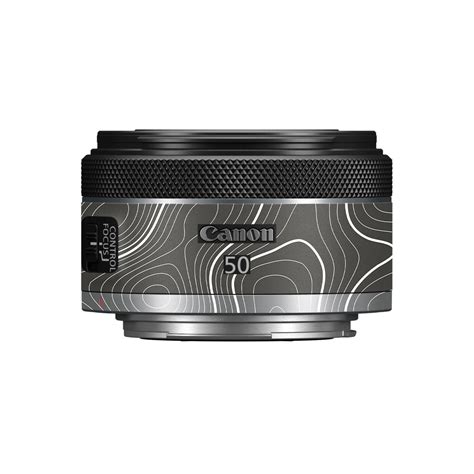 Grayscale Topographic Lines Canon RF 50mm F/1.8 STM Camera Lens Skin