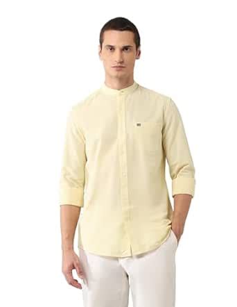 Arrow Sports Men's Slim Fit Pure Cotton Mandarin Collar Shirt ...