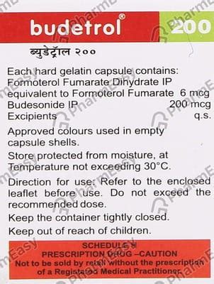 Budetrol 200mcg Bottle Of 30 Capsules: Uses, Side Effects, Price ...