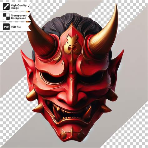 Premium PSD | Psd japanese mythology oni devil samurai mask on ...