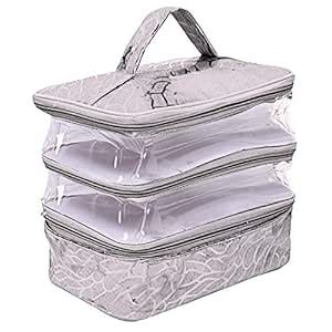 Kuber Industries Laminated Transparent PVC Make Up Kit Cum Jewellery ...