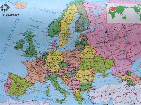 Mapa całego kontynentu europejskiego | Zdjęcie Premium