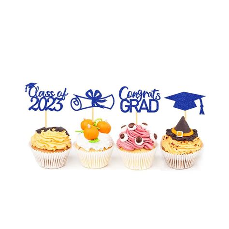 2023 Graduation Theme Cupcake Toppers Glitter Class | Ubuy India