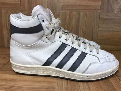 RARE🔥 Adidas Vintage Basketball Shoes White Leather Made In FRANCE Sz 8 ...