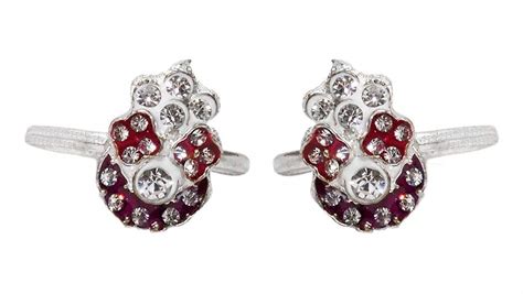 DollsofIndia White Stone Studded Adjustable Metal Toe Ring for Women ...