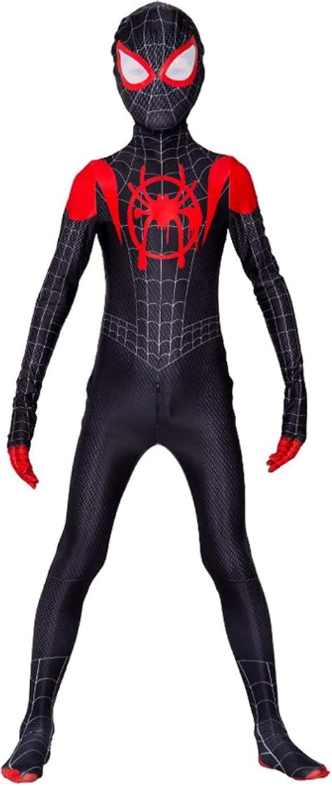 Buy kids&adults Spiderman Bodysuit Miles Morales Mask Cosplay Costumes ...