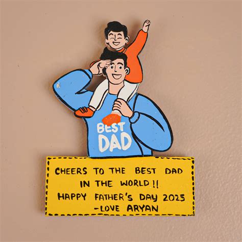 Buy Personalized Caricature Cutout MDF Wood Fridge Magnet For Fathers ...