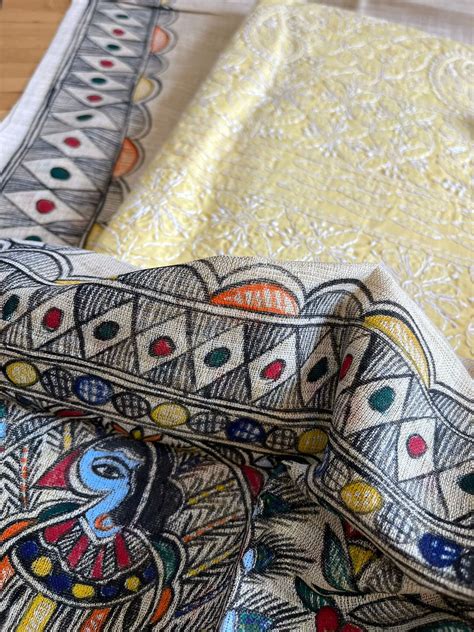 Exclusive Chikankari Kurta and Madhubani Hand Painted Dupatta Set ...