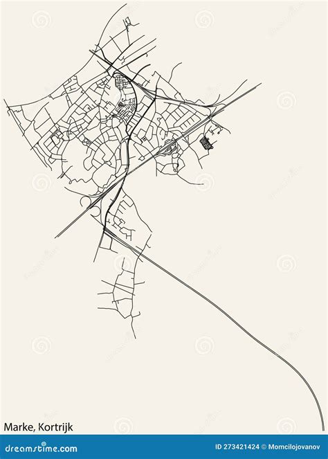 Street Roads Map of the MARKE MUNICIPALITY, KORTRIJK Stock Vector ...
