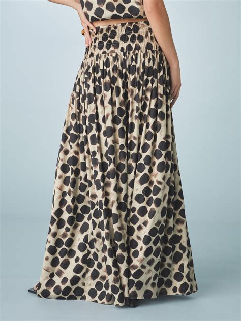 Buy Gold Glossy Satin Printed Pleat Maxi Skirt from the Next UK online shop