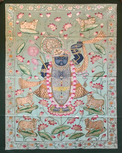 Best Krishna Green Pichwai Painting - Angie's India Art Work – ANGIE HOMES