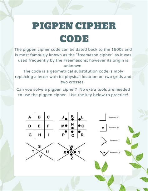 TREASURE HUNT: Nature, Classroom Activities, Pigpen Cipher - Etsy