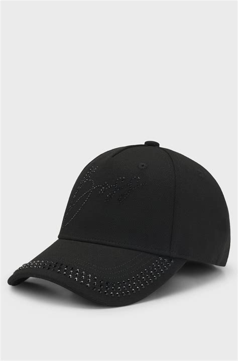 BOSS - Equestrian cap with crystal logo - Black