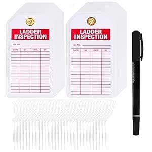 Lionshop Ladder Safety Inspection Tags, Accident Prevention Tag, Double ...
