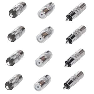 RCA Male to F Female Coax Audio Adapter Connector (10/20/30/50/100 Pack ...