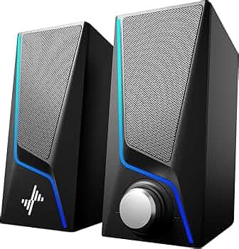 Computer Speakers, PC Speakers with 6 Lighting Modes, USB Powered ...
