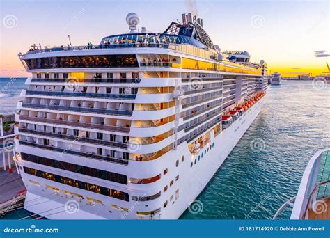 Back/ Stern and Starboard Side of Cruise Ship Docked in Port Stock ...