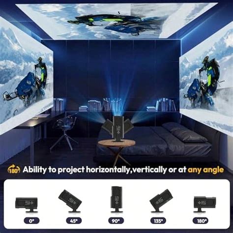 Mini Projector XGODY Gimbal5 Android 11 Full HD 18000 Lumen Nat 1080P ...