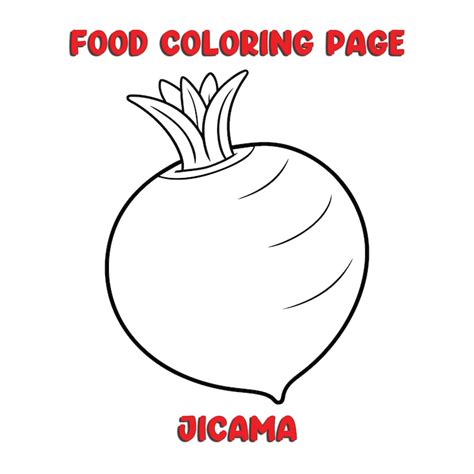 Иллюстрация вектора JICAMA для раскрашивания для детей | Премиум вектор