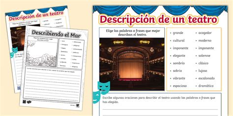 Hoja de actividad: Describir el teatro (teacher made)
