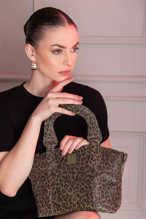 Buy Leather Deluxity Green Snake Print Top-Handle Bag Online for Women
