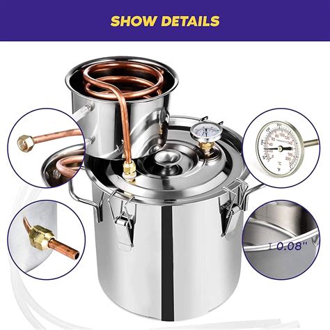 Buy XXJJ Moonshine Still, Alcohol Still, Stainless Steel Water Alcohol ...