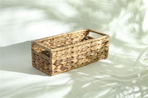 Flickers & Flame Natural Water Hyacinth Rectangular Storage Baskets ...