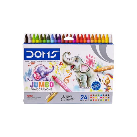 Doms Jumbo Wax Crayons - 24 Shades