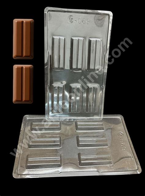 Home 6 Cavity Kitkat Shape Mould PVC Chocolate mould (1 pcs pack) E-069 ...