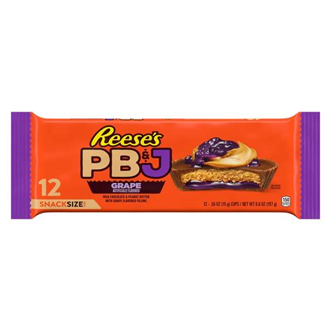 Reese's PB&J Grape Milk Chocolate Snack Size Peanut Butter Cups, Candy ...