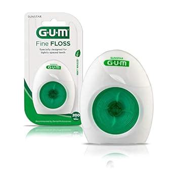 GUM Fine Floss (200 Yards of Floss, Pack of 6) Waxed Mint, Rewindable ...