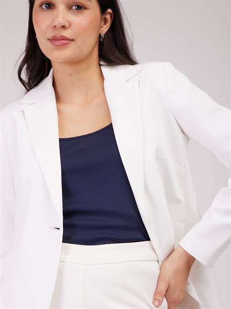 Buy Off White Single Breasted Blazer Online | FableStreet