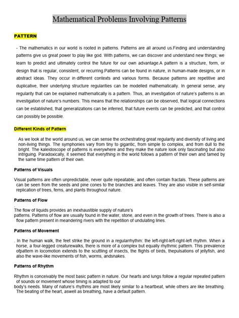 Image result for Pattern Problems