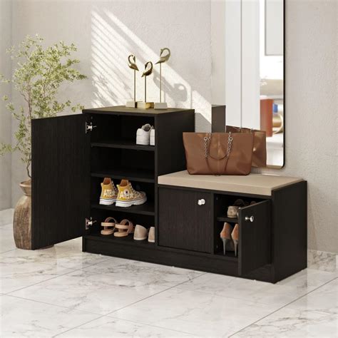 Wakefit Engineered Wood 3 Door Shoe Rack with Door - Home Shoe Cabinet ...