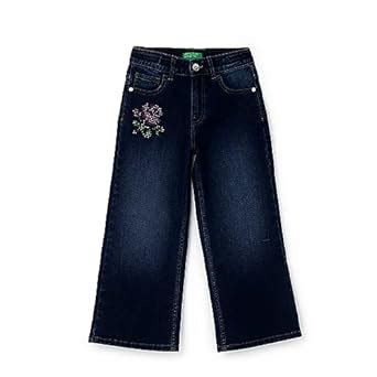 UNITED COLORS OF BENETTON Girl's Embroidery Wide Leg Jeans (Size: 3-4 ...