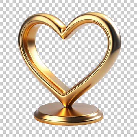Gold dancing heart sculpture on transparent background | Premium AI ...