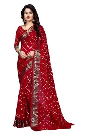 Buy Exquisite Bandhani Art Silk Saree with Heavy Zari Waving Border ...