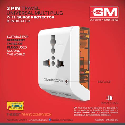 GM Modular GM 3012 Three Pin Plug Price in India - Buy GM Modular GM ...