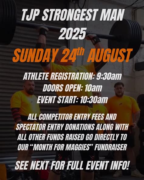TJP STRONGEST MAN 2025, JP Training, Rochdale, 24 August 2025 | AllEvents