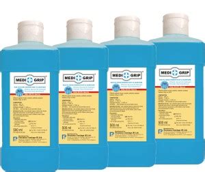 Medigrip - 80% Alcohol Based (500 ml Bottles) Hand Rub - Pack of 4 Hand ...