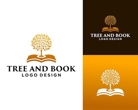 Logo design about trees and books | Premium Vector