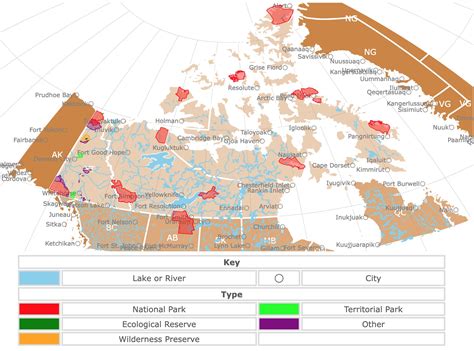 Interactive Map of Yukon, Northwest Territories and Nunavut National ...