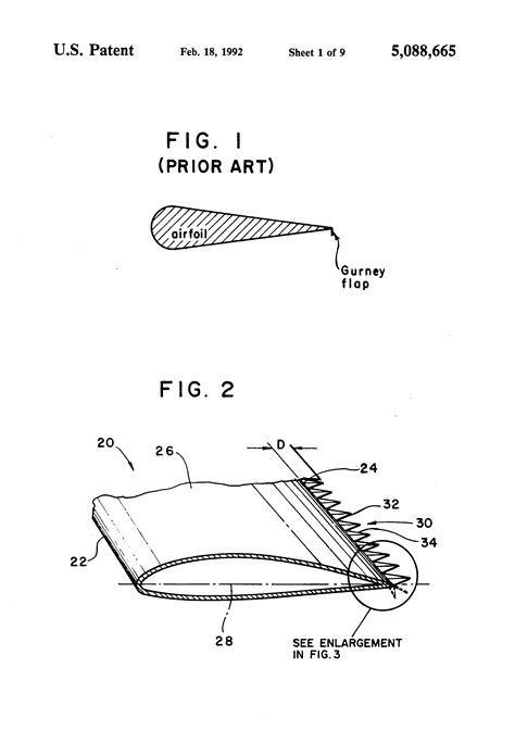 Patent US5088665 - Serrated trailing edges for improving lift and drag ...
