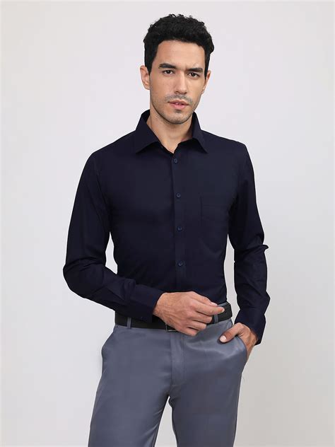 Buy Louis Stitch Navy Blue Stripes Formal Shirt Online