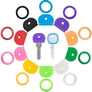GoorDik 16 Pack Key Color Caps Covers Tags, Soft Rubber Key Identifiers ...