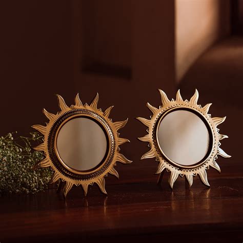 MIHIR | Sun Shaped Aranmula Kannadi | Metal Mirror with Back Stand ...