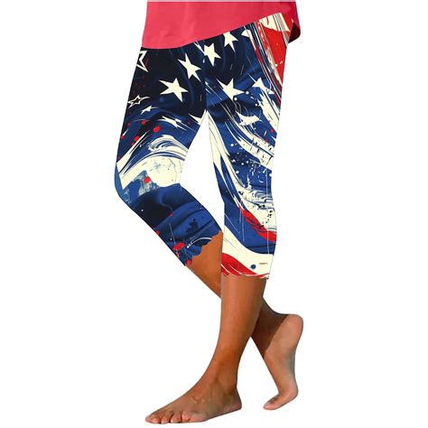 Youyipin women's pants American Flag Leggings USA 4th of July Patriotic ...
